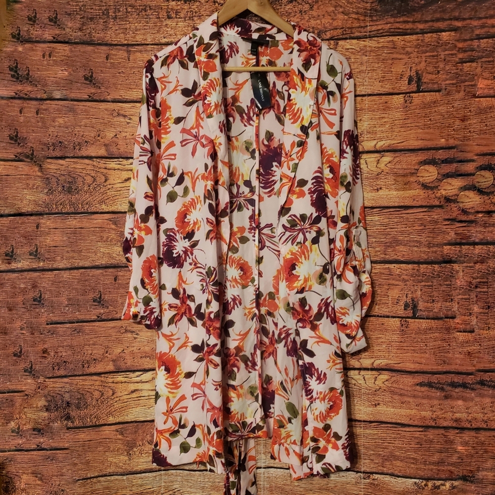 Lane Bryant Floral Wrap Kimono Duster Robe